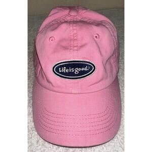 Life is good adjustable pink hat/cap 100% cotton